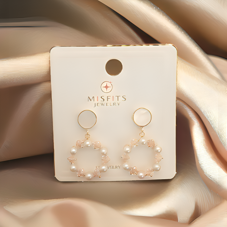 Misfits Jewelry - Pearl Circle Earrings