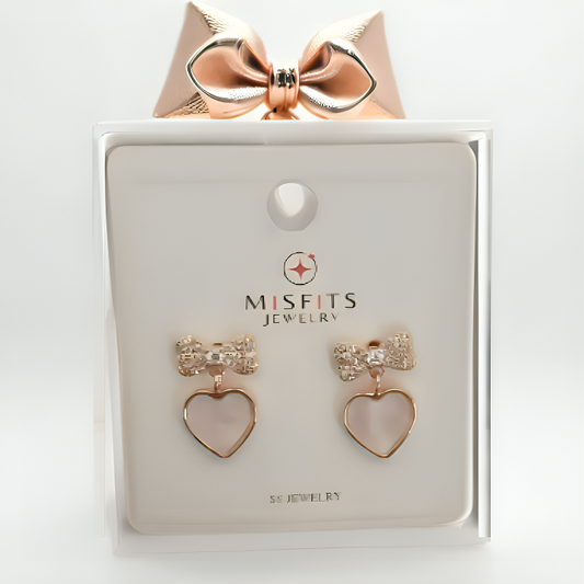 Heart-Shaped Bow Earrings