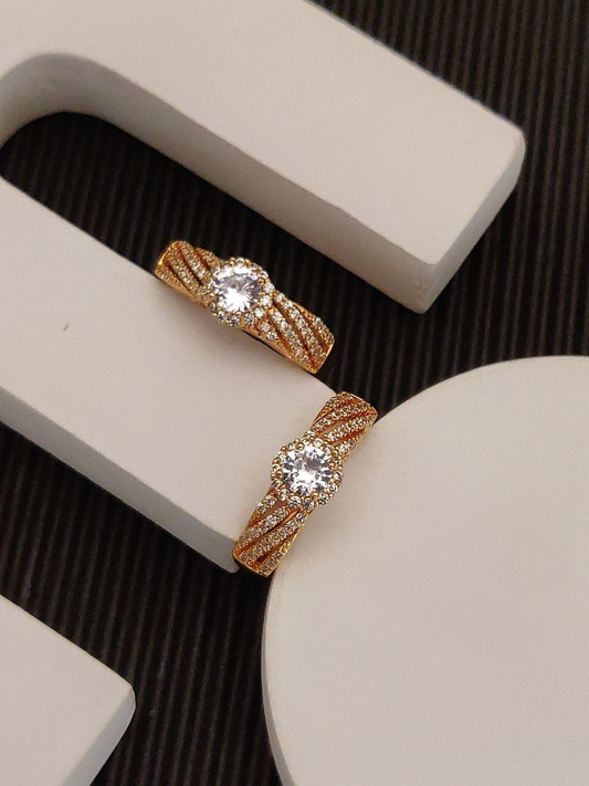 Rose Gold CZ Ring Set