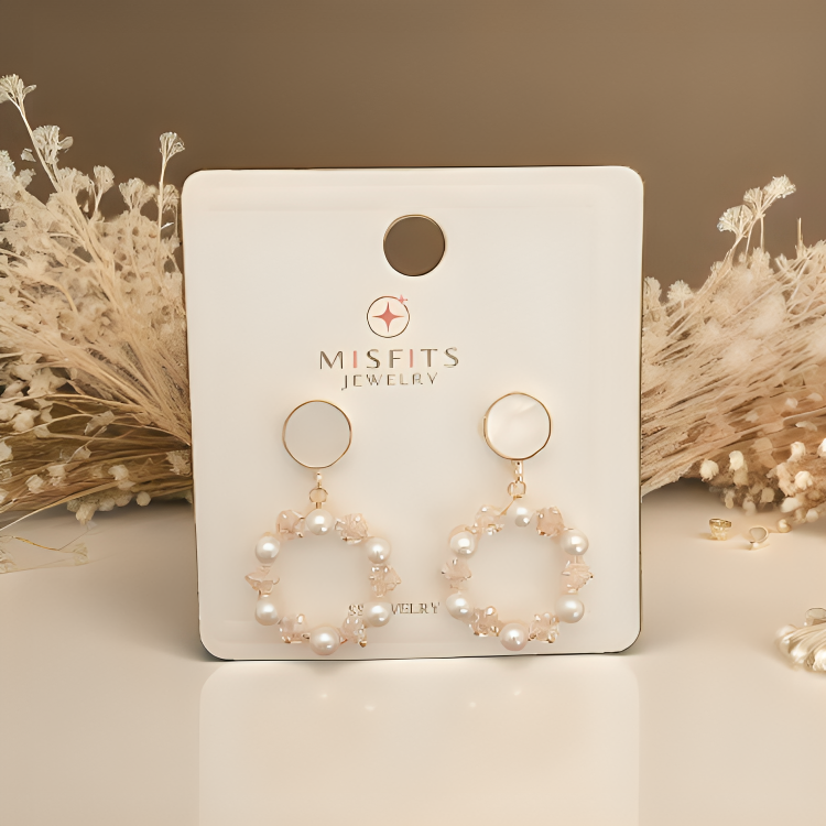 Misfits Jewelry - Pearl Circle Earrings