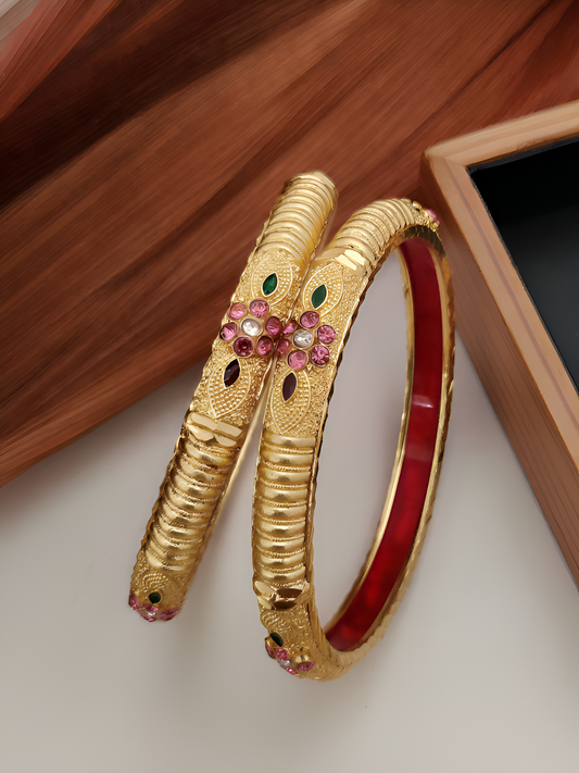 Traditional Indian Wedding Gold-Plated Bangle Set