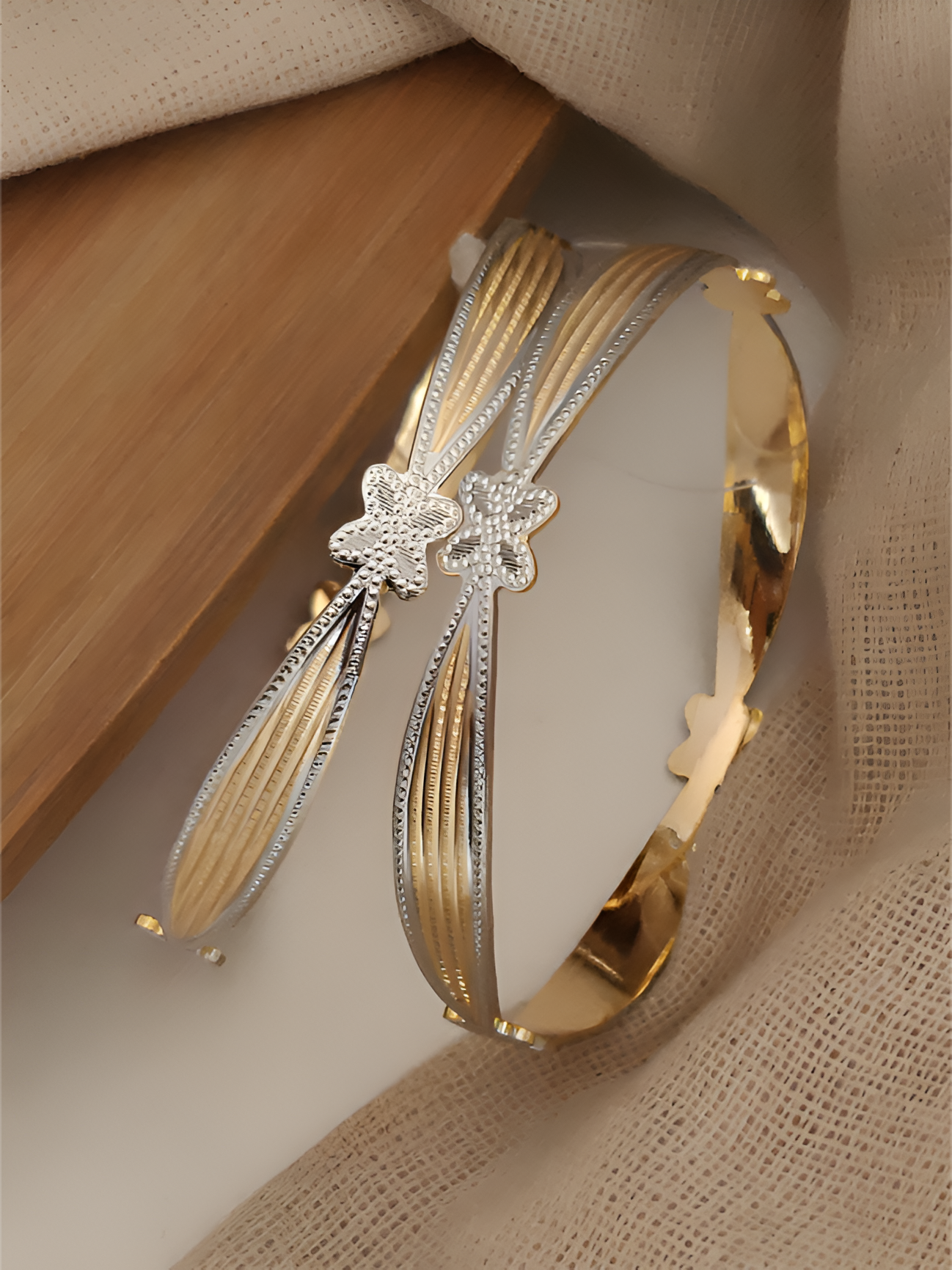 Intricate Gold-Plated Bangle Set