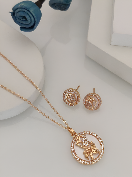 Rosy Elegance Pendant Set