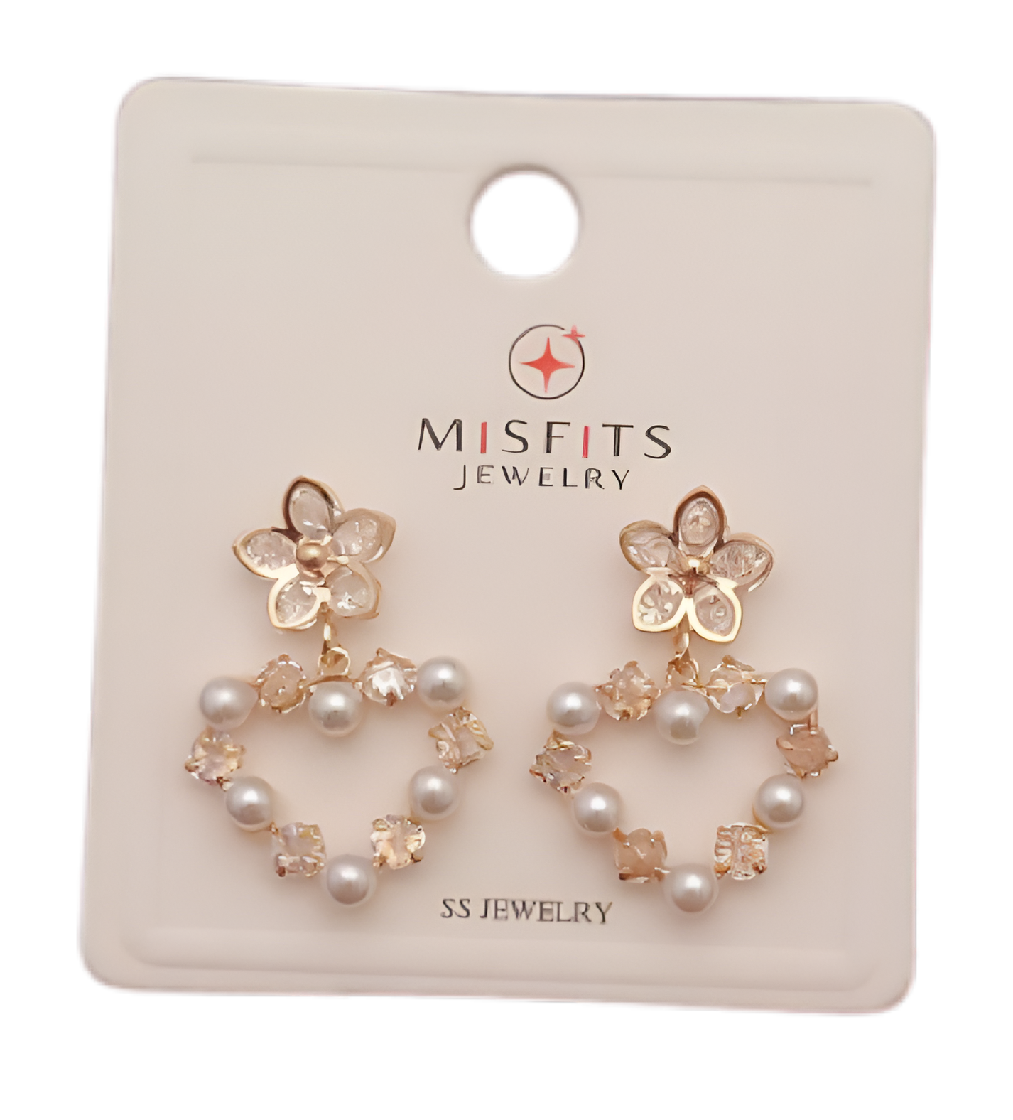 Misfits Jewelry - Floral Heart Earrings