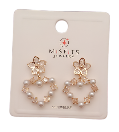 Misfits Jewelry - Floral Heart Earrings