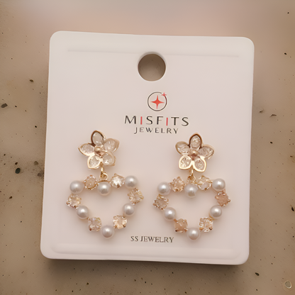 Misfits Jewelry - Floral Heart Earrings