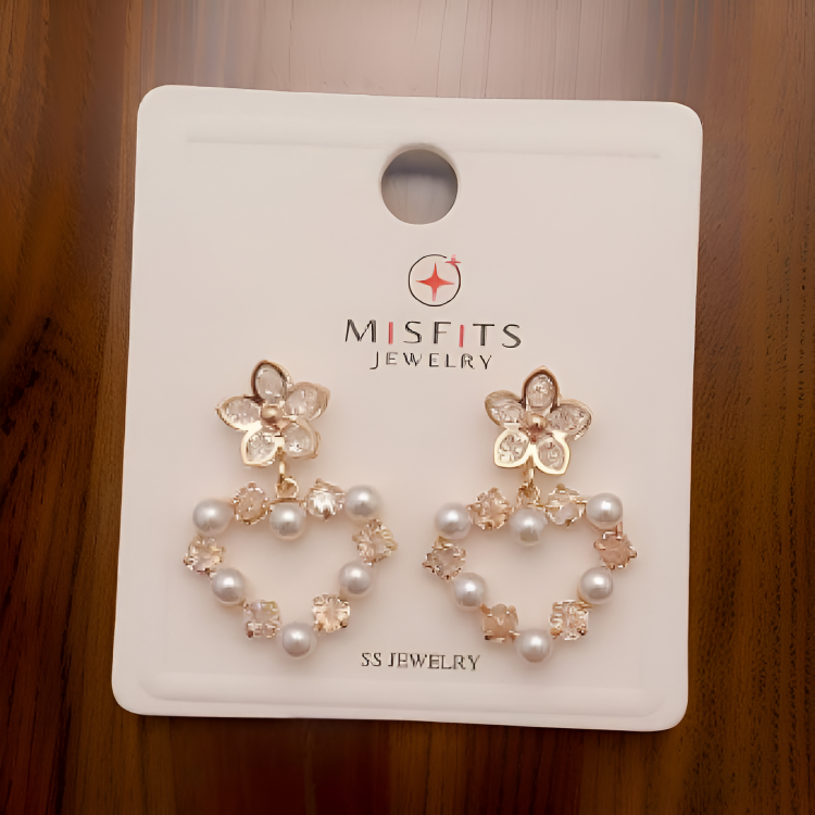 Misfits Jewelry - Floral Heart Earrings