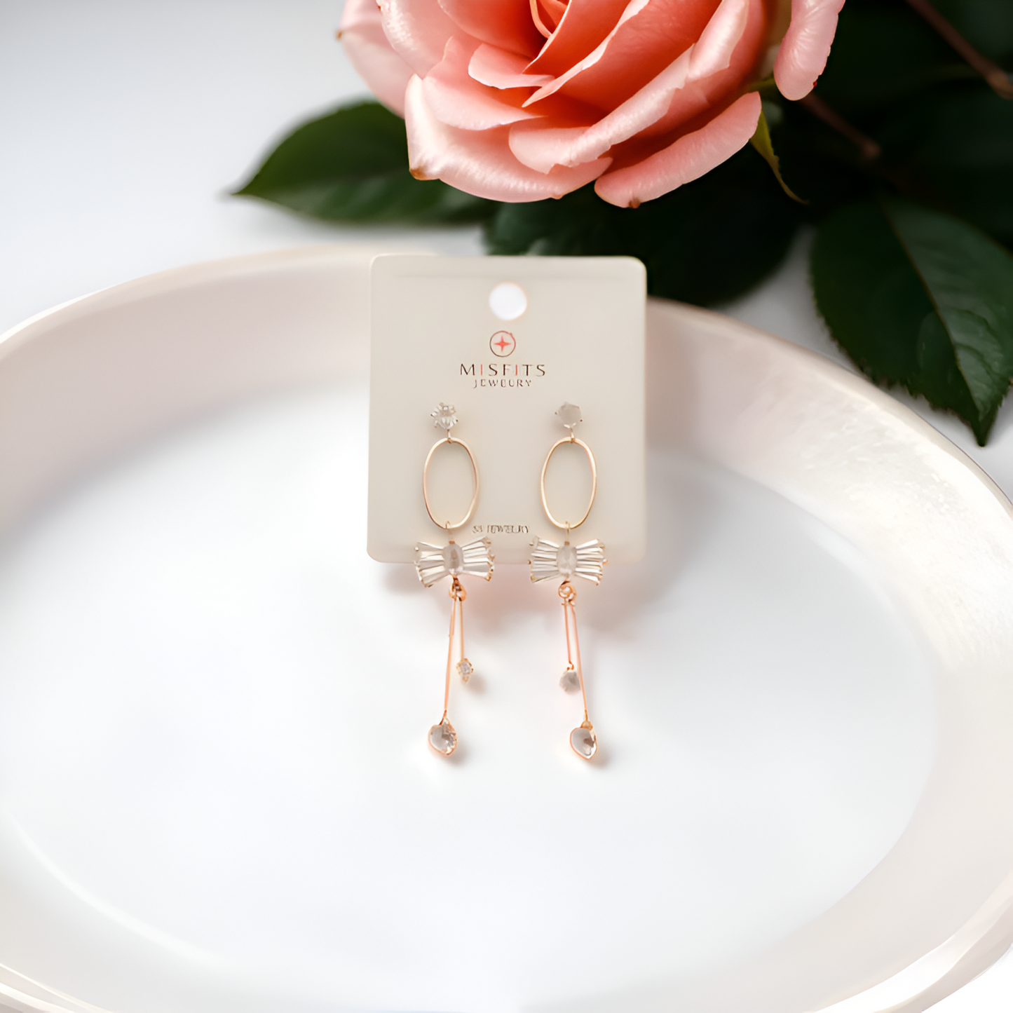 Bow Drop wedding earrings