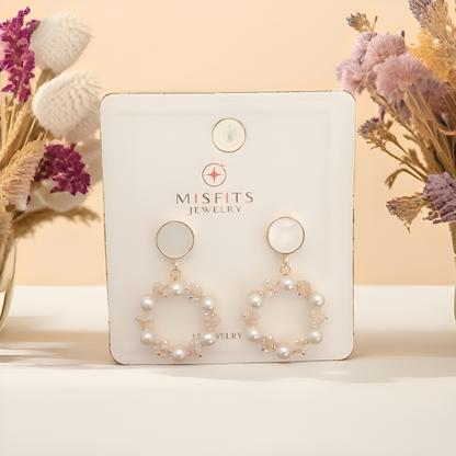 Misfits Jewelry - Pearl Circle Earrings