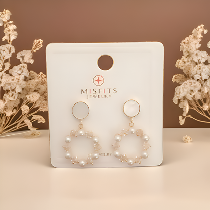 Misfits Jewelry - Pearl Circle Earrings