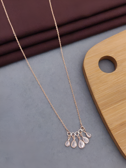 Rose Gold Teardrop Pendant Necklace