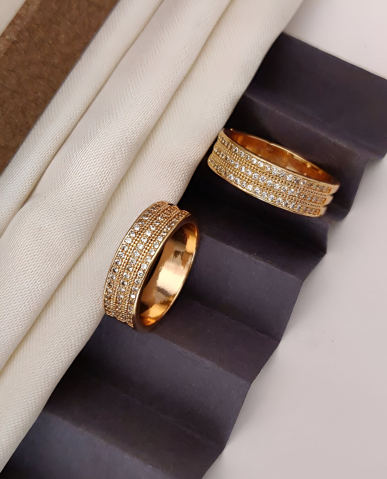 Gold-Plated Statement Ring Set