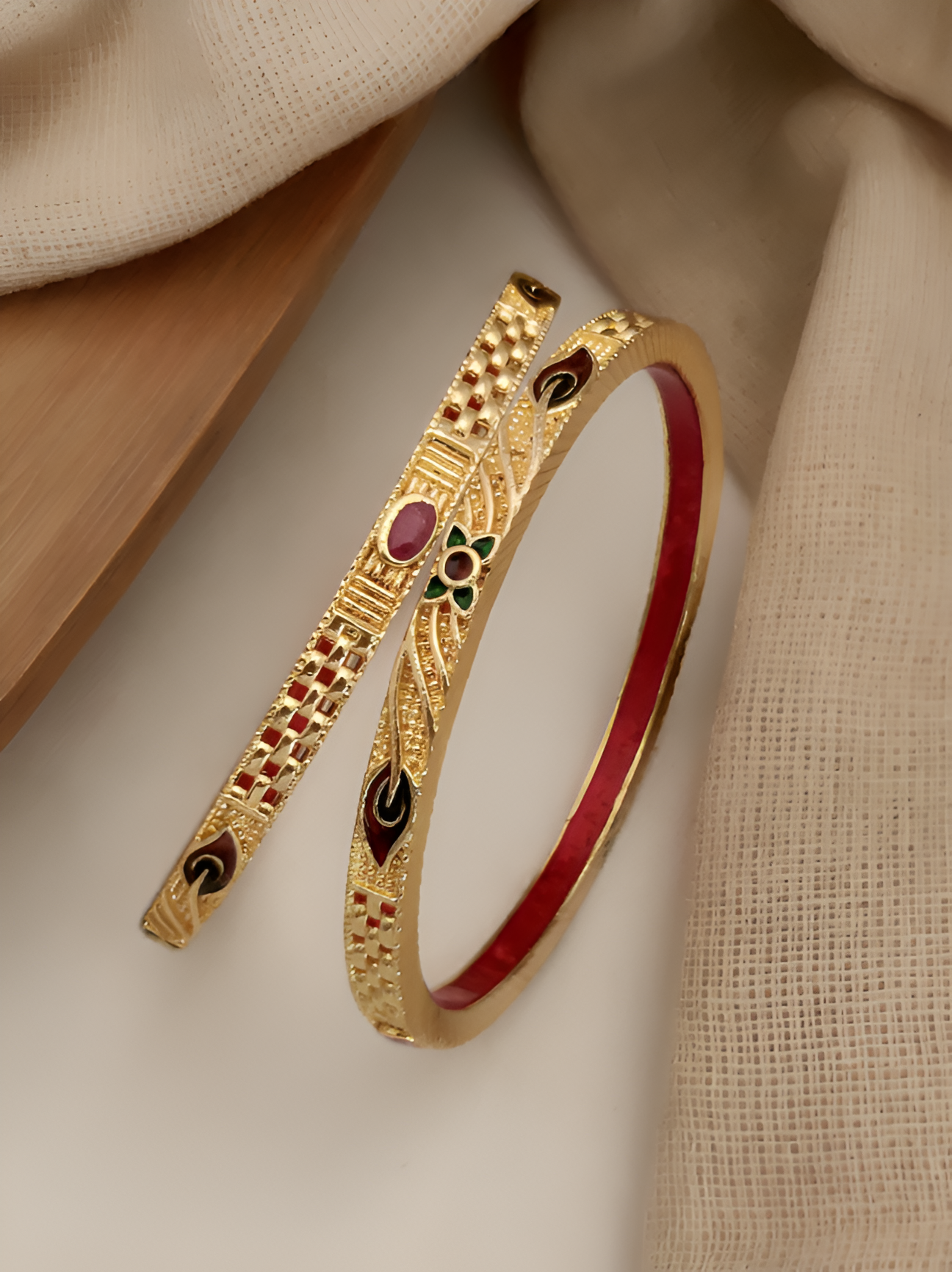 Traditional Gold-Plated Bangle Set